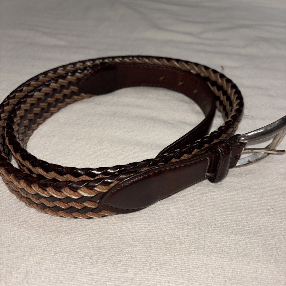 Vintage Brightons Brown Braided Genuine Leather Belt Women's‎ Size M/L